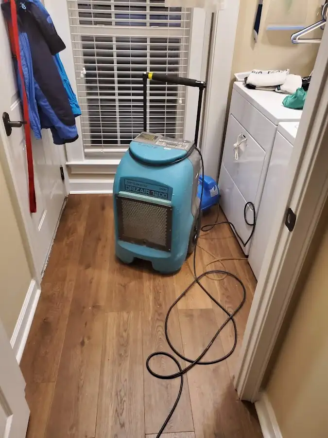 Commercial dehumidifier deployed for Flood Damage Cleanup in Black Diamond