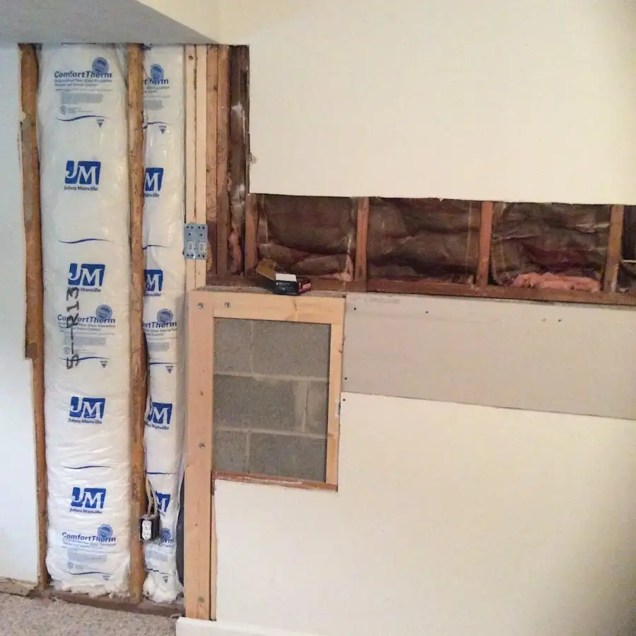 Wall insulation replacement during Basement Flood Cleanup in Black Diamond